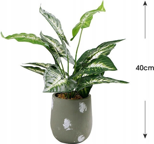 Artificial Plant in Small Pot Alocasia Green 40cm