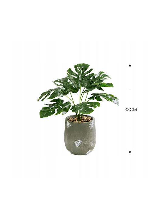 Artificial Plant in Small Pot Monstera Green 33cm