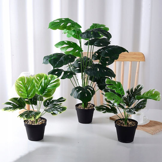 Изкуствено растение в саксийка Monstera Green 33см