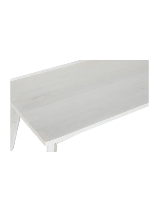 Rectangular Coffee Table from Solid Wood White L115xW55xH45cm.