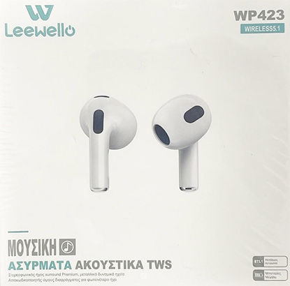 Leewello WP-423 In-ear Bluetooth Handsfree Ακουστικά με Θήκη Φόρτισης Λευκά