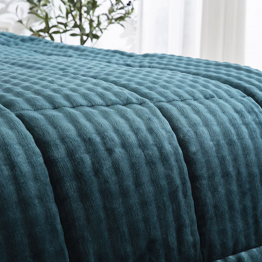 Beauty Home Κουβερτοπάπλωμα Υπέρδιπλο 220x240εκ. Πετρόλ