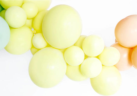 Komposition mit 100 Luftballons Latex Gelbe 30cm
