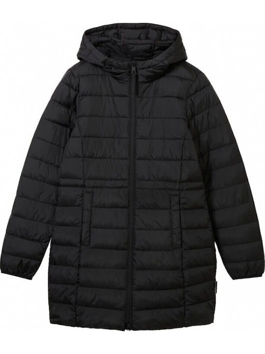 Lang Damen Puffer Jacke für Winter Black