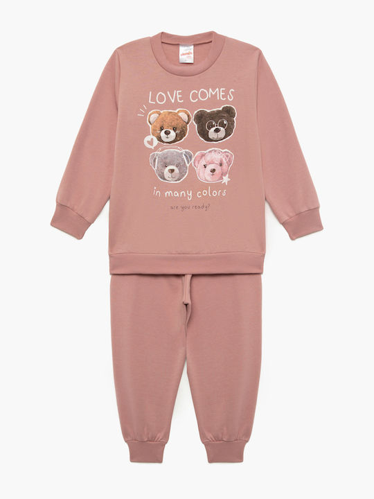 Minerva Pijama pentru copii De iarnă Pink Bears
