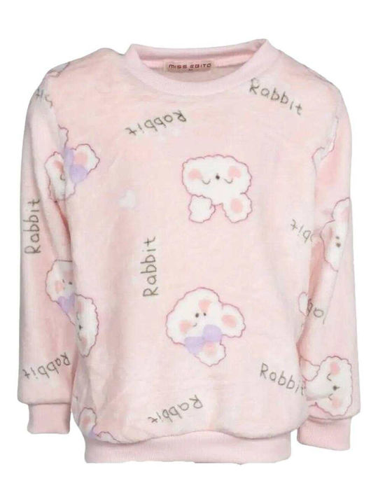 Evita Kinder Schlafanzug Winterlich Samtig Pink