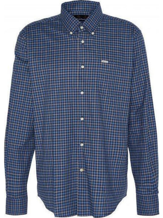Preston Long-sleeved Shirt Checked Dark Navy