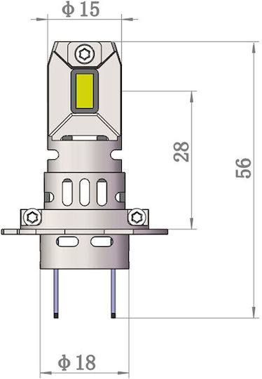 M-Tech Λάμπες Αυτοκινήτου H7 LED 6000K Ψυχρό Λευκό 12V 21W 2τμχ