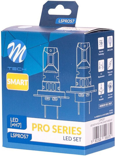 M-Tech Λάμπες Αυτοκινήτου H7 LED 6000K Ψυχρό Λευκό 12V 21W 2τμχ