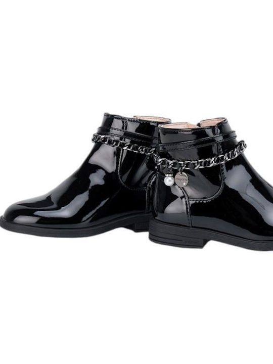 Mayoral Kids Patent Leather Boots Black