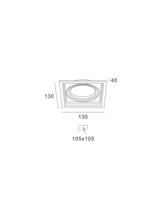 Aca Recessed Spot Black