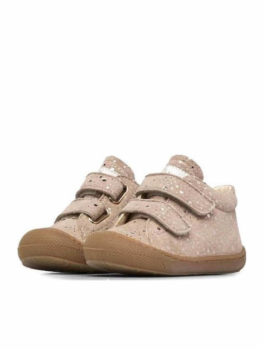 Lederne Kinderstiefeletten mit Klettverschluss Beige