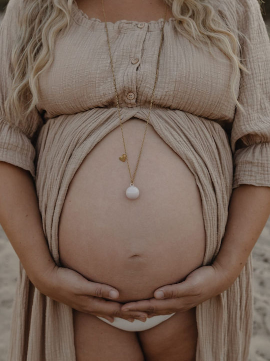 Proud Mama Κολιέ Εγκυμοσύνης από Επιχρυσωμένο Ατσάλι Μπλε