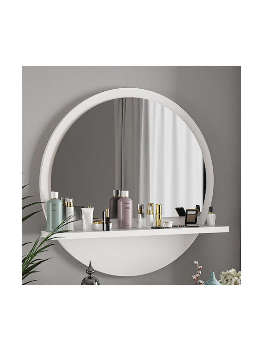 Pakketo Jaklyn Wall Mirror with White Wooden Frame 62x62cm 1pcs