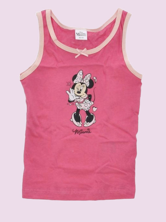 Disney Minnie Σετ Παιδικά Φανελάκια Αμάνικα Ροζ 2τμχ