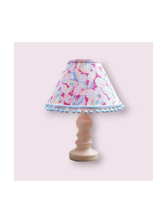 Oxygen Shells Table Lamp for E27 Socket with Pink Shade and Base
