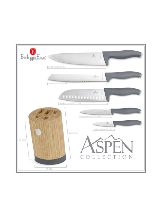 Berlinger Haus Knife Set with Block from Stainless Steel 6pcs