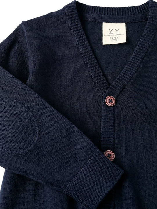 Kids Cardigan Knitted Dark Blue