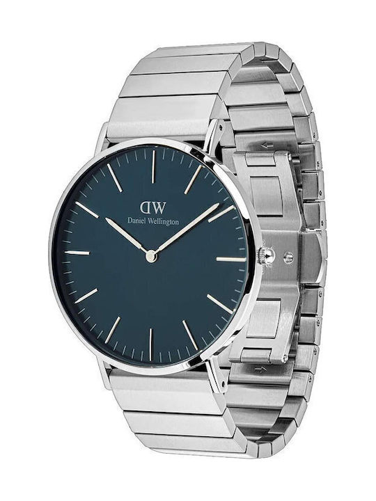 Daniel Wellington Classic Men's Watch 40mm Battery with Silver Metal Bracelet