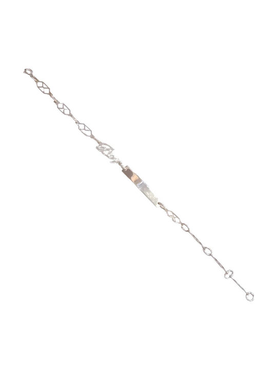 Prince Silvero Kids Bracelet ID from Silver with Stones