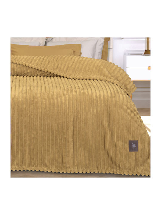 Greenwich Polo Club 3488 Blanket Fleece Queen 220x240cm. Ochre