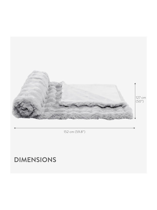 Homelevel Homelevel Faux Κουβέρτα Γούνινη Καναπέ 127x152εκ. Grey