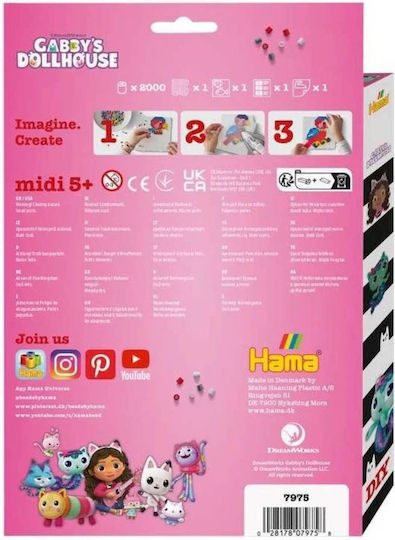 Hama Meșteșug Pentru Copii Midi Hanging Box Gabby's Dollhouse Pentru Copii 5+ Ani 2000 Bucăți