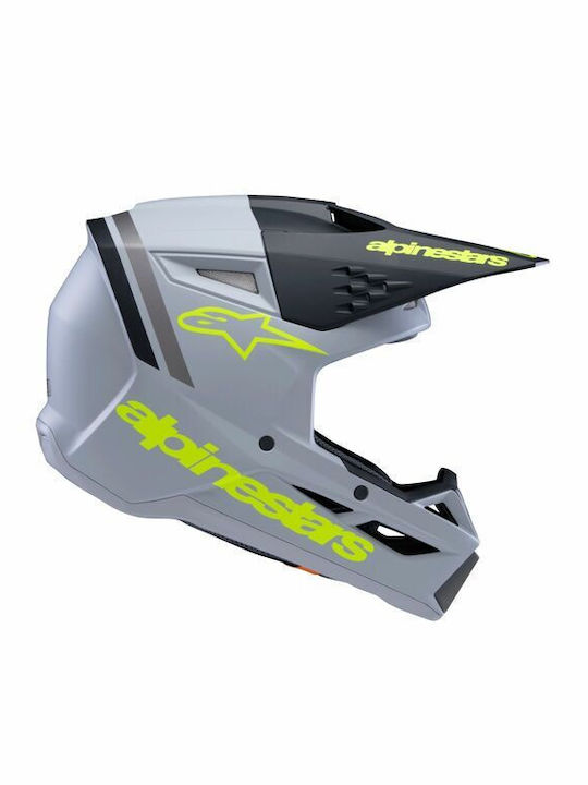 Alpinestars SM3 Gray/Black/Yellow Fluo Matte Child Motorcycle Helmet Motocross DOT ECE 22.06 1060g
