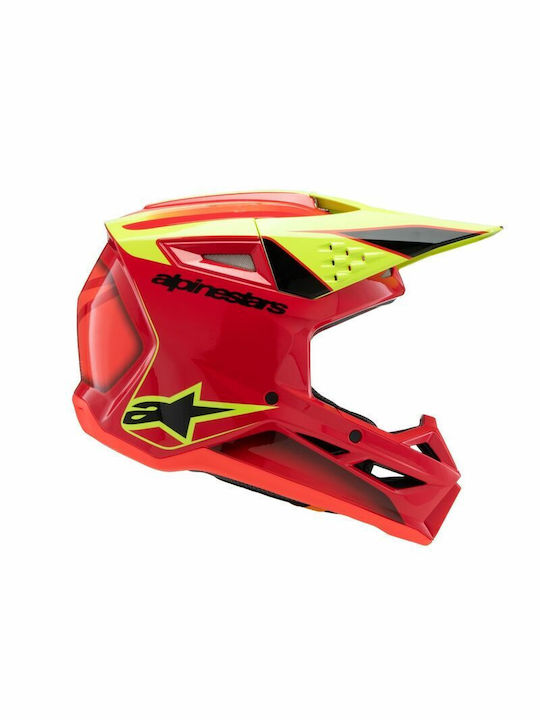 Alpinestars SM3 Red/Yellow Fluo/Black Glossy Child Motorcycle Helmet Motocross DOT ECE 22.06 1060g