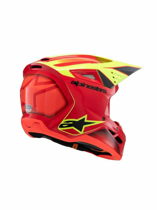 Alpinestars SM3 Red/Yellow Fluo/Black Glossy Child Motorcycle Helmet Motocross DOT ECE 22.06 1060g