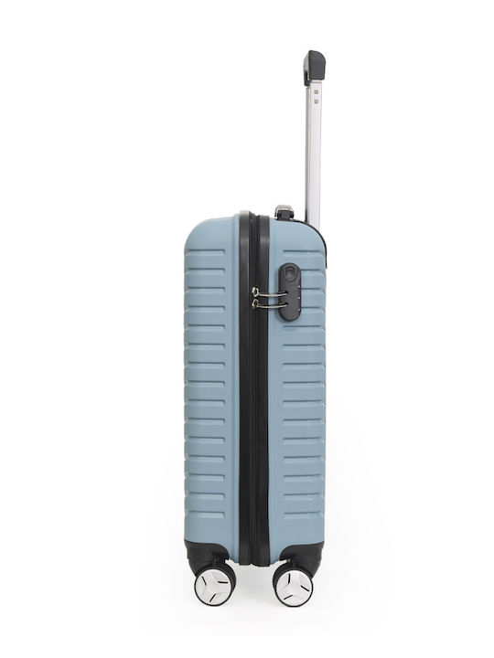 Amber Cabin Travel Suitcase Hard Blue with 4 Wheels Height 55cm AM1008/50-CIEL