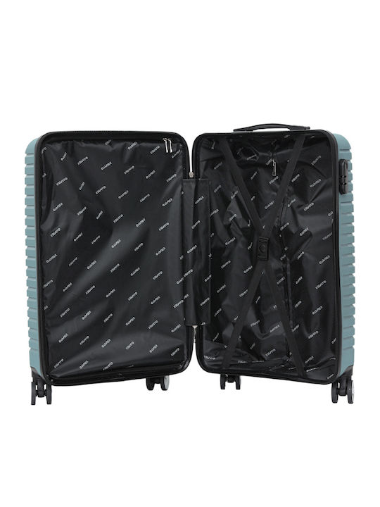 Amber Cabin Travel Suitcase Hard Blue with 4 Wheels Height 55cm AM1008/50-CIEL