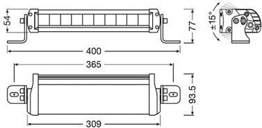 LED Бар за Кола 6000k Osram 35w 2700lm 12/24v 31cm 5-Градусов Лъч Ledriving Fx250-sp