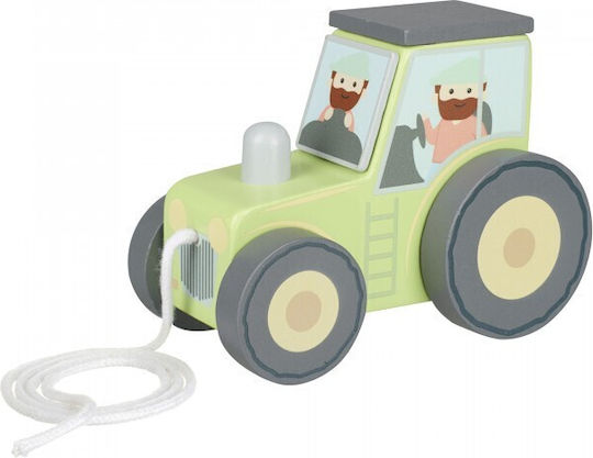 Orange Tree Toys Συρόμενο Παιχνίδι Τρακτέρ από Ξύλο για 18+ Μηνών