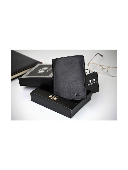 Zagatto Natural Black Leather Wallet Zg-n4-f2 Men's