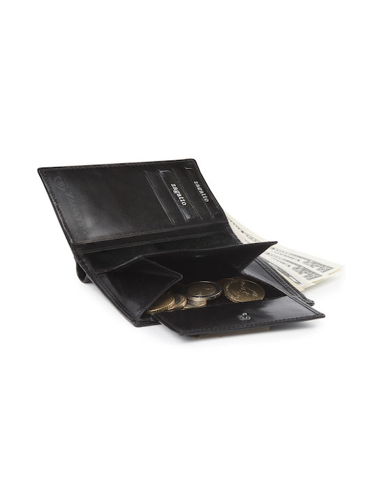 Zagatto Natural Black Leather Wallet Zg-055-bar Men's