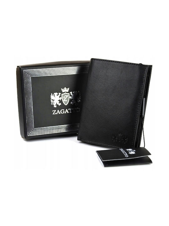Zagatto Natural Black Leather Wallet Zg-n4-f2 Men's