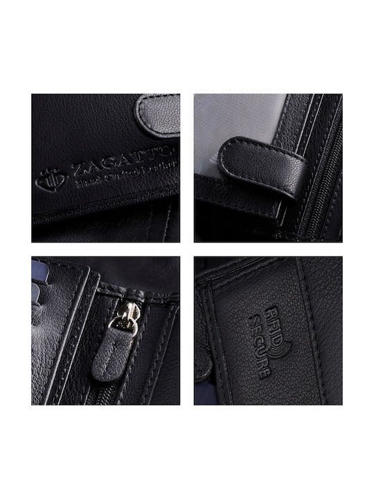 Zagatto Natural Black Leather Wallet Zg-n4-f2 Men's