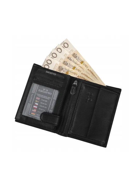 Zagatto Natural Black Leather Wallet Zg-n4-f7 Men's