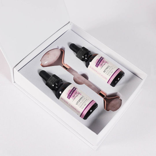 Anti-wrinkle Set 1 X Quartz Roller 2 Facial Serums 2x 30 Ml Az Beauty Skin