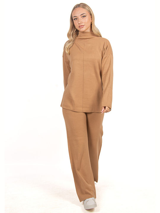 Ellen Women's Camel Set with Trousers