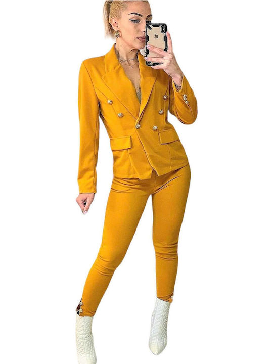 Woman's Fashion Women's Yellow Set with Trousers