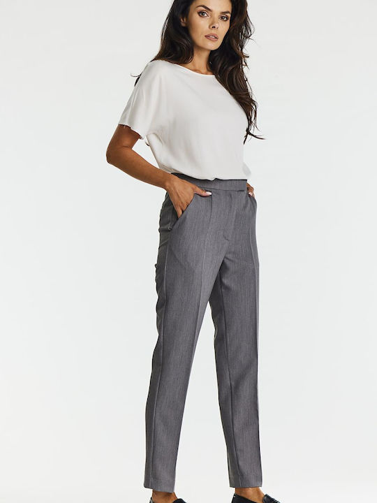 Awama Women's Fabric Trousers Grey A675 Grey