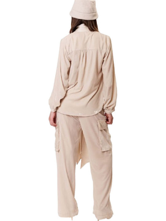 Women's Fabric Trousers Ecru