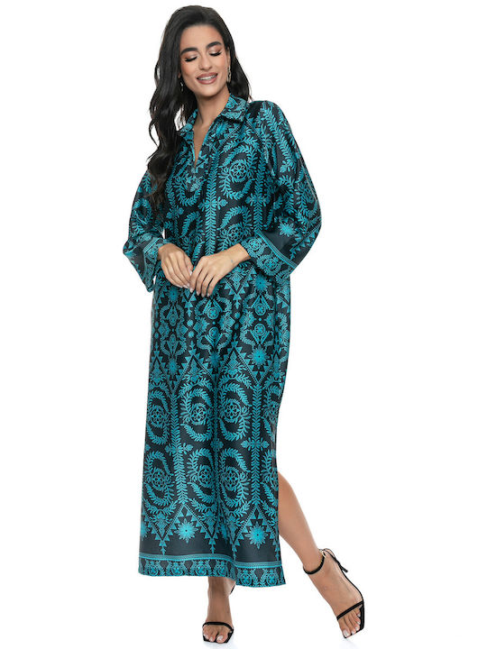 RichgirlBoudoir Summer Maxi Dress Satin Turquoise