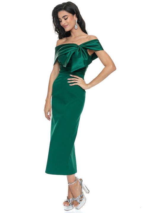 RichgirlBoudoir Midi Evening Dress Strapless Green