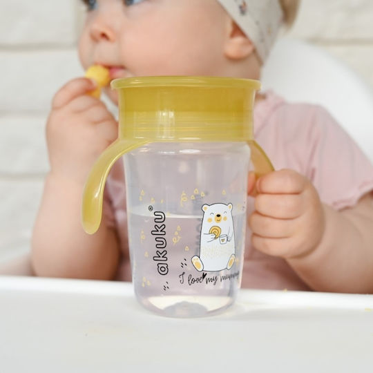 Akuku Baby Cup made of Plastic Yellow I love my mummy 240ml