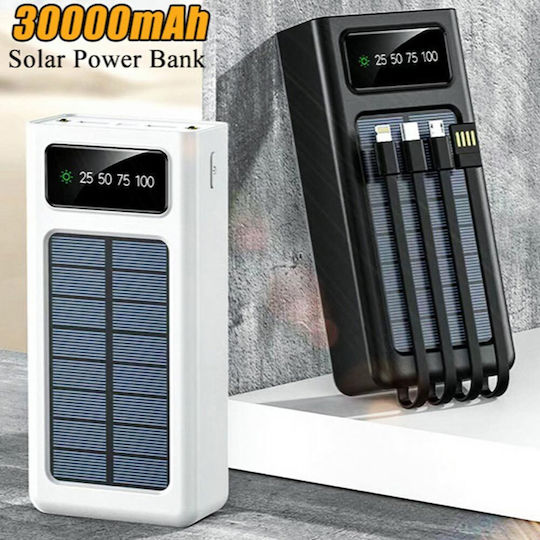 Treqa TR-957 Ηλιακό Power Bank 30000mAh Λευκό