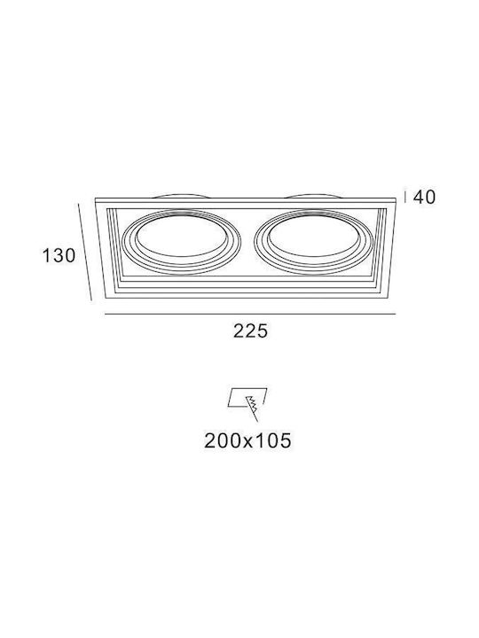 Aca Recessed Spot White