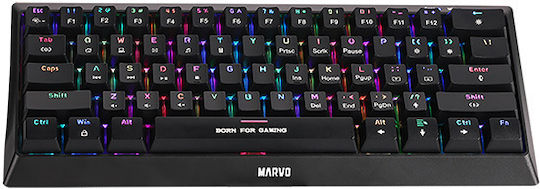 Marvo KG962 Gaming Mechanical Keyboard 60% with Custom Red switches and RGB lighting (English US)